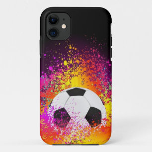 NeonFußball mit schwarzem Hintergrund Case-Mate iPhone Hülle