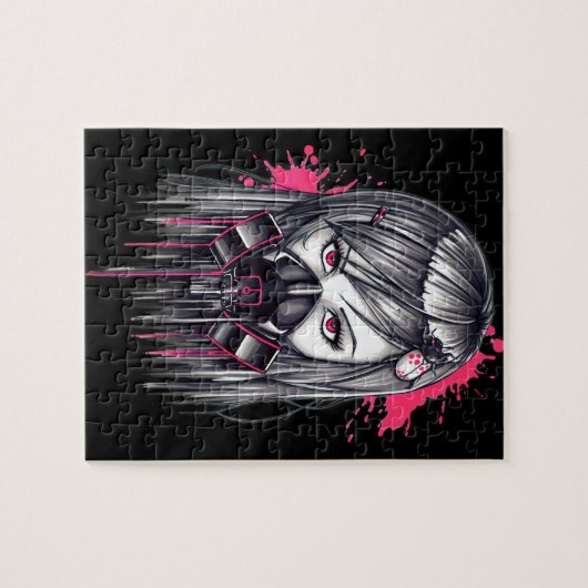Neongasmaske-Mädchen Puzzle (Horizontal)