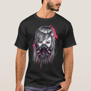 Neongasmaske-Mädchen T-Shirt