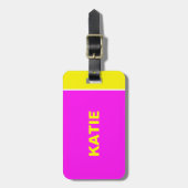 Neongelb ein rosa Reise-Gepäckanhänger Gepäckanhänger (Vorderseite vertikal)