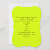 Neongelb, hohe Sichtbarkeit Einladung (Rückseite)