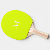 Neongelb - mit Monogramm Tischtennis Schläger (Seitenansicht)