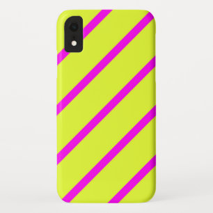 Neongelb und lebendige rosa Streifen Case-Mate iPhone Hülle