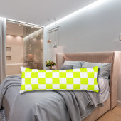 Neongelbe Schachbrett Vintag Seitenschläferkissen
