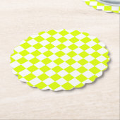 Neongelbe Schachbrett Vintag Untersetzer (angewinkelt)