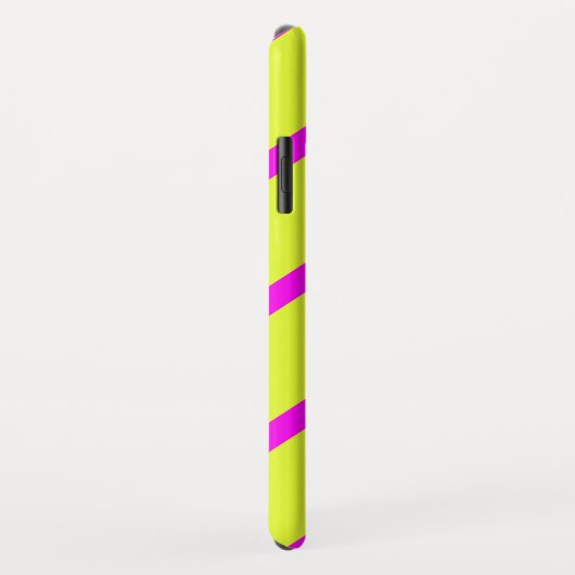 Neongelbe und lebhafte rosa Streifen Case-Mate iPhone Hülle (Hinten/Rechts)