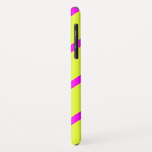 Neongelbe und lebhafte rosa Streifen Case-Mate iPhone Hülle (Hinten/Links)