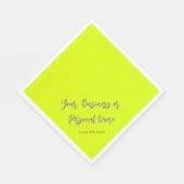 Neongelbe Vollfarbe - personalisiert Serviette (Ecke)