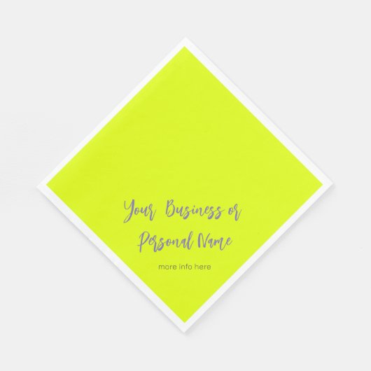 Neongelbe Vollfarbe - personalisiert Serviette (Ecke)
