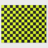 Neongelbes schwarzes Karton Vintag Geschenkpapier (Flach)