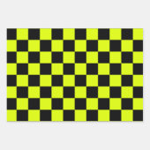 Neongelbes schwarzes Karton Vintag Geschenkpapier Set (Vorderseite 3)