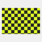 Neongelbes schwarzes Karton Vintag Geschenkpapier Set (Vorderseite)