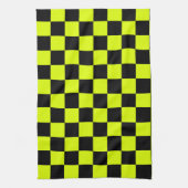 Neongelbes schwarzes Karton Vintag Geschirrtuch (Vertikal)