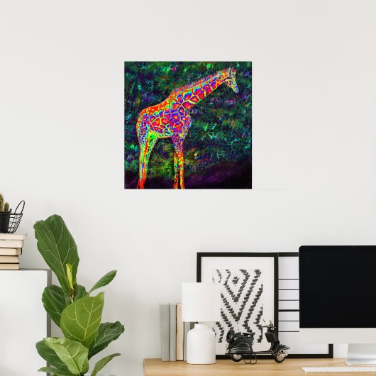 Neongiraffe Poster (Heimbüro)