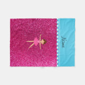 NeonGlitter des heißen Rosas der personalisierten Fleecedecke (Vorderseite (Horizontal))