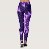 Neonglühen-geometrische Blume Blacklight Leggings (Rückseite)