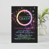 Neonglühen im dunklen Kindergeburtstag des Party-| Einladung (Stehend Vorderseite)