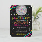 Neonglühen-Tanz-Party Einladung (Stehend Vorderseite)