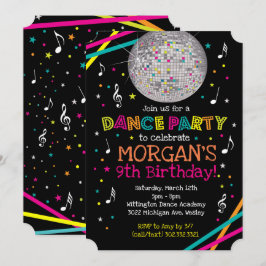 Neonglühen-Tanz-Party Einladung