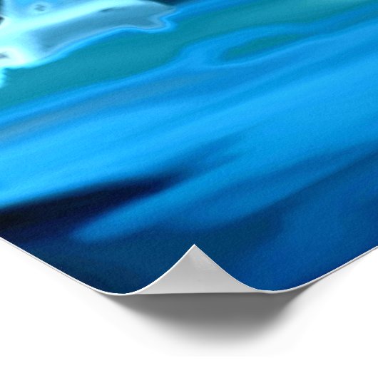 Neonglühen und Wasserfall abstrakt Poster (Ecke)