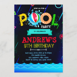 Neonglühende Party Einladung