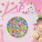 NeonGraffiti - abstrakte Kunst handgemalt Pappteller (Party)