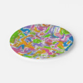 NeonGraffiti - abstrakte Kunst handgemalt Pappteller (Schrägansicht)