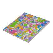 NeonGraffiti - abstrakte KunstBrushstrokes Fliese (Seite)