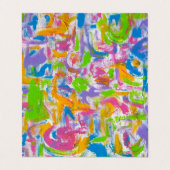 NeonGraffiti-hand gemalte abstrakte Brushstrokes Visitenkarten (Außenseite Aufgefaltet)