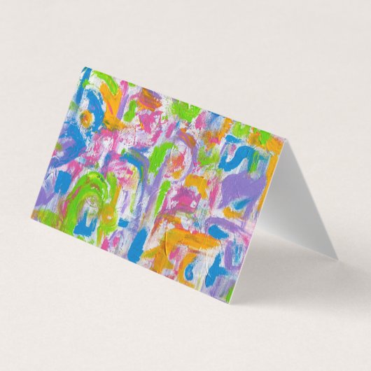 NeonGraffiti-hand gemalte abstrakte Brushstrokes Visitenkarten (Rückseite)