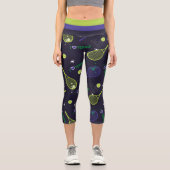 💚 Neongreen I Liebe Tennis Capri Leggings (Vorderseite)