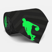Neongrün, Hot Pink, Basketball-Spieler, Schwarz Krawatte (Gerollt)