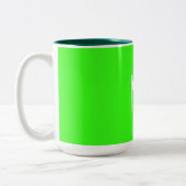 Neongrün - Monogramm hinzufügen Zweifarbige Tasse (Links)