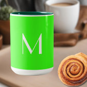 Neongrün - Monogramm hinzufügen Zweifarbige Tasse