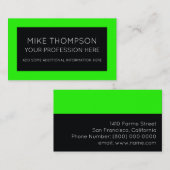 Neongrün und schwarz, modern visitenkarte (Vorne/Hinten)