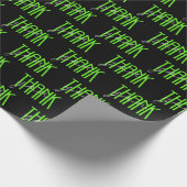 Neongrün und Weiß danke, dass Sie unterschreiben Geschenkpapier (Ecke)