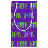 Neongrün und Weiß danke Kleine Geschenktüte (Vorderseite)