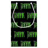 Neongrün und Weiß danke Kleine Geschenktüte (Rückseite)
