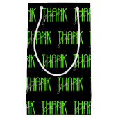 Neongrün und Weiß danke Kleine Geschenktüte (Vorderseite)