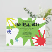 Neongrünaufgeteiltes platsches kundenspezifisches einladung (Stehend Vorderseite)