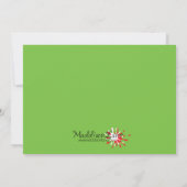 Neongrünaufgeteiltes platsches kundenspezifisches einladung (Rückseite)