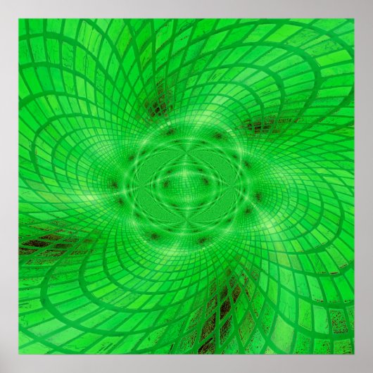 Neongrüne Abstraktion Poster (Vorne)