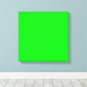 Neongrüne Leinwand, leuchtend schlichte Farbe cool Leinwanddruck (Insitu (Holzboden))