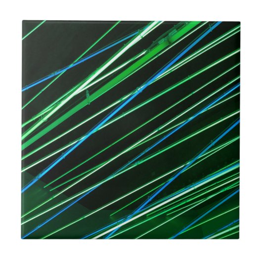 Neongrüne Linien Fliese (Vorderseite)
