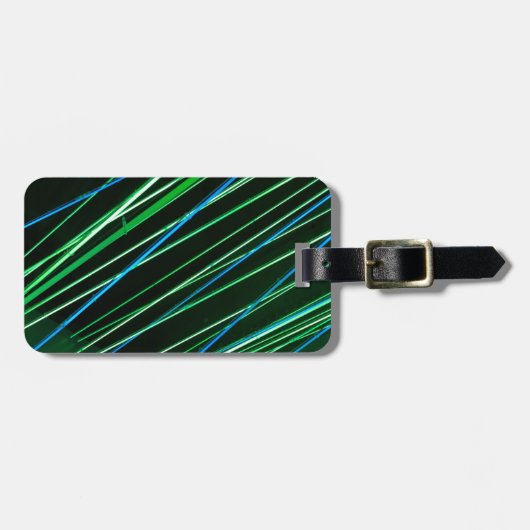 Neongrüne Linien Gepäckanhänger (Vorderseite horizontal)