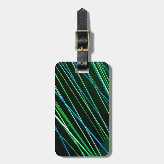 Neongrüne Linien Gepäckanhänger (Vorderseite vertikal)