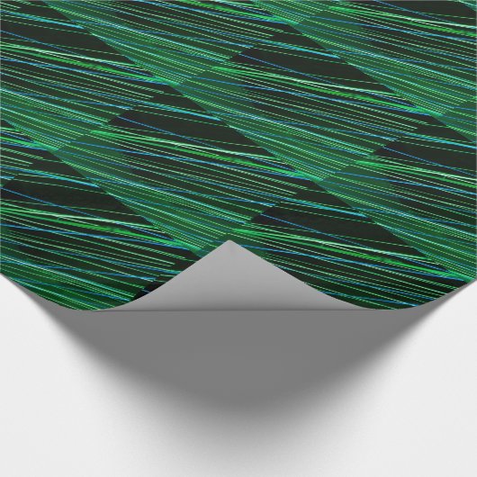 Neongrüne Linien Geschenkpapier (Ecke)