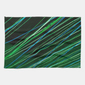 Neongrüne Linien Geschirrtuch (Horizontal)