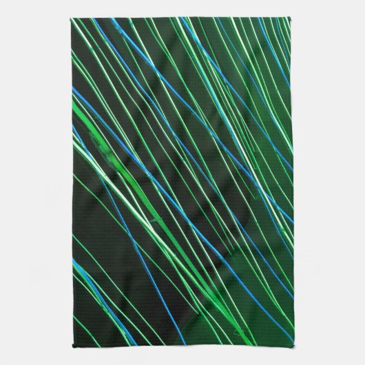 Neongrüne Linien Geschirrtuch (Vertikal)
