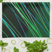 Neongrüne Linien Geschirrtuch (Gefaltet)